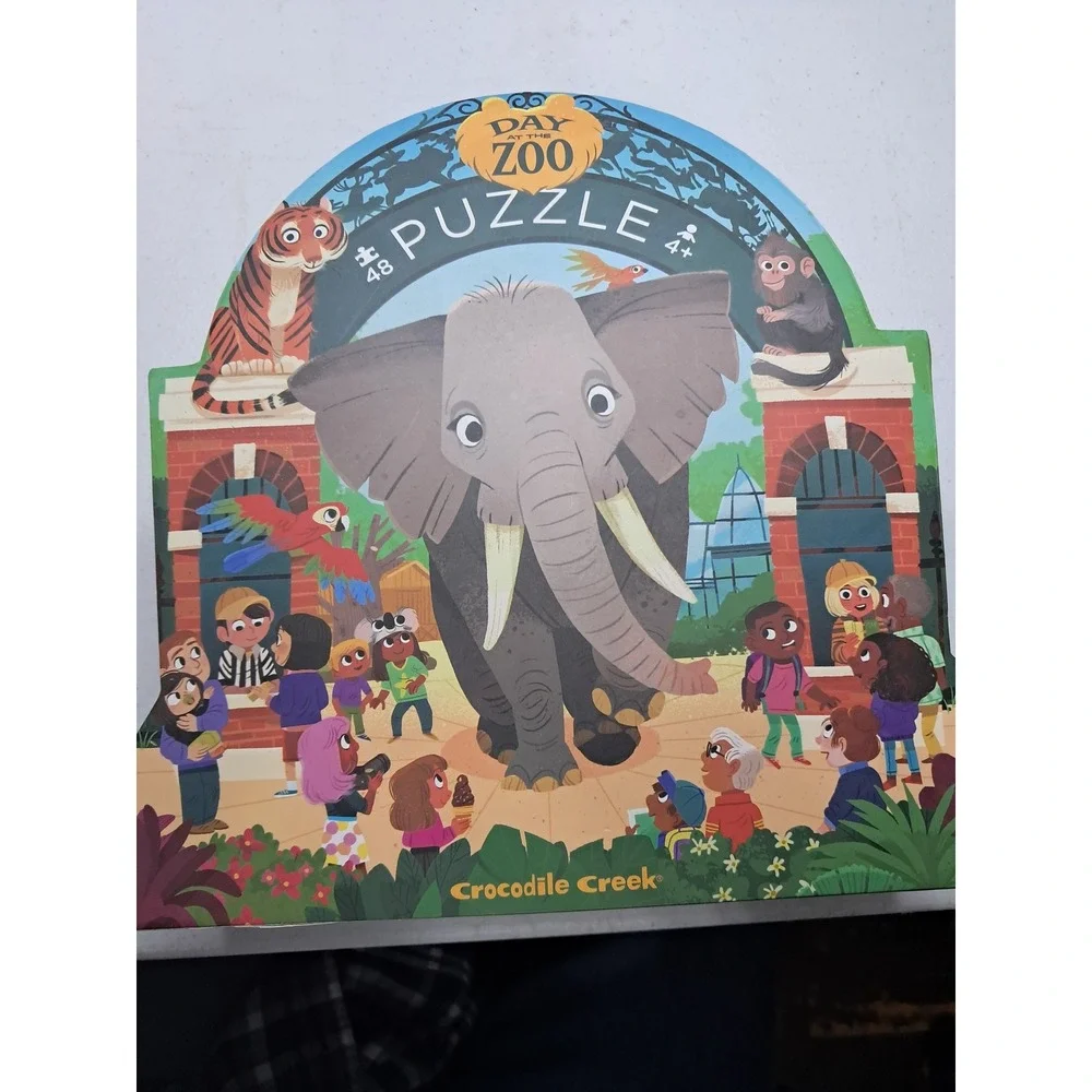 Crocodile Creek Day at the Zoo 48 Piece Floor Puzzle Kids Ages 4+ Animals 18x24